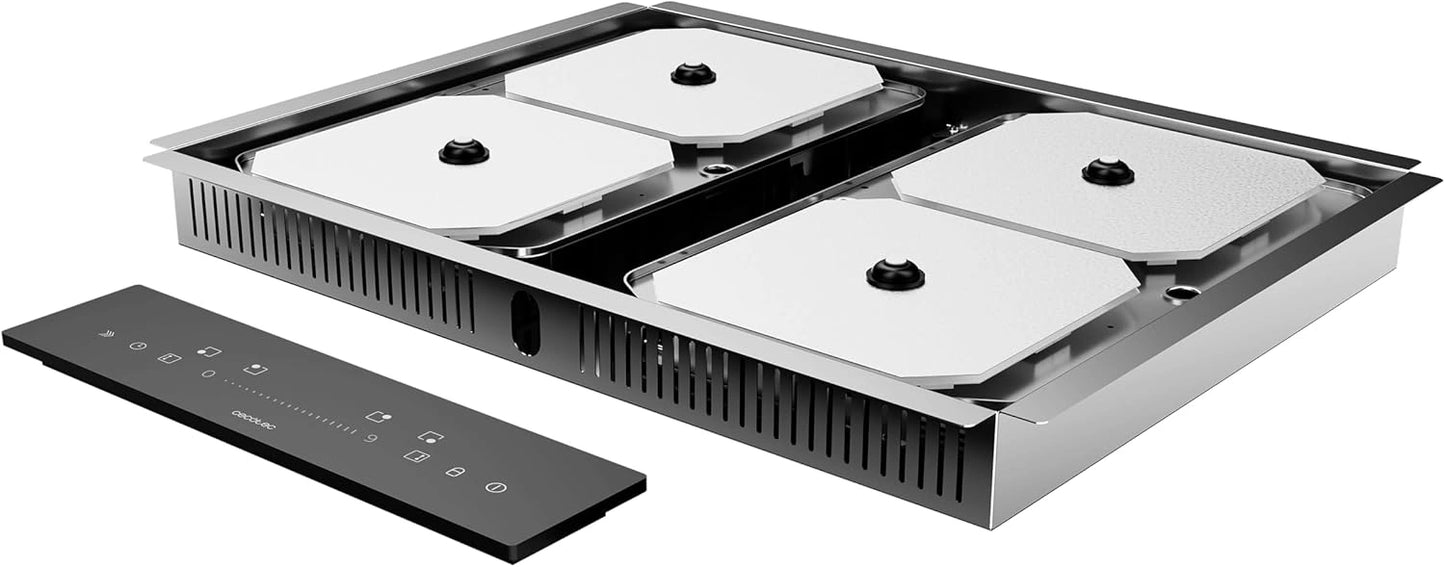 Plaque à Induction Cecotec 60 cm Bolero Squad I 4300, FullFlex, 7200 W, Contrôle Tactile, 9 Vitesses, Fonction Booster, Minuteur Intégré, Sécurité Enfant