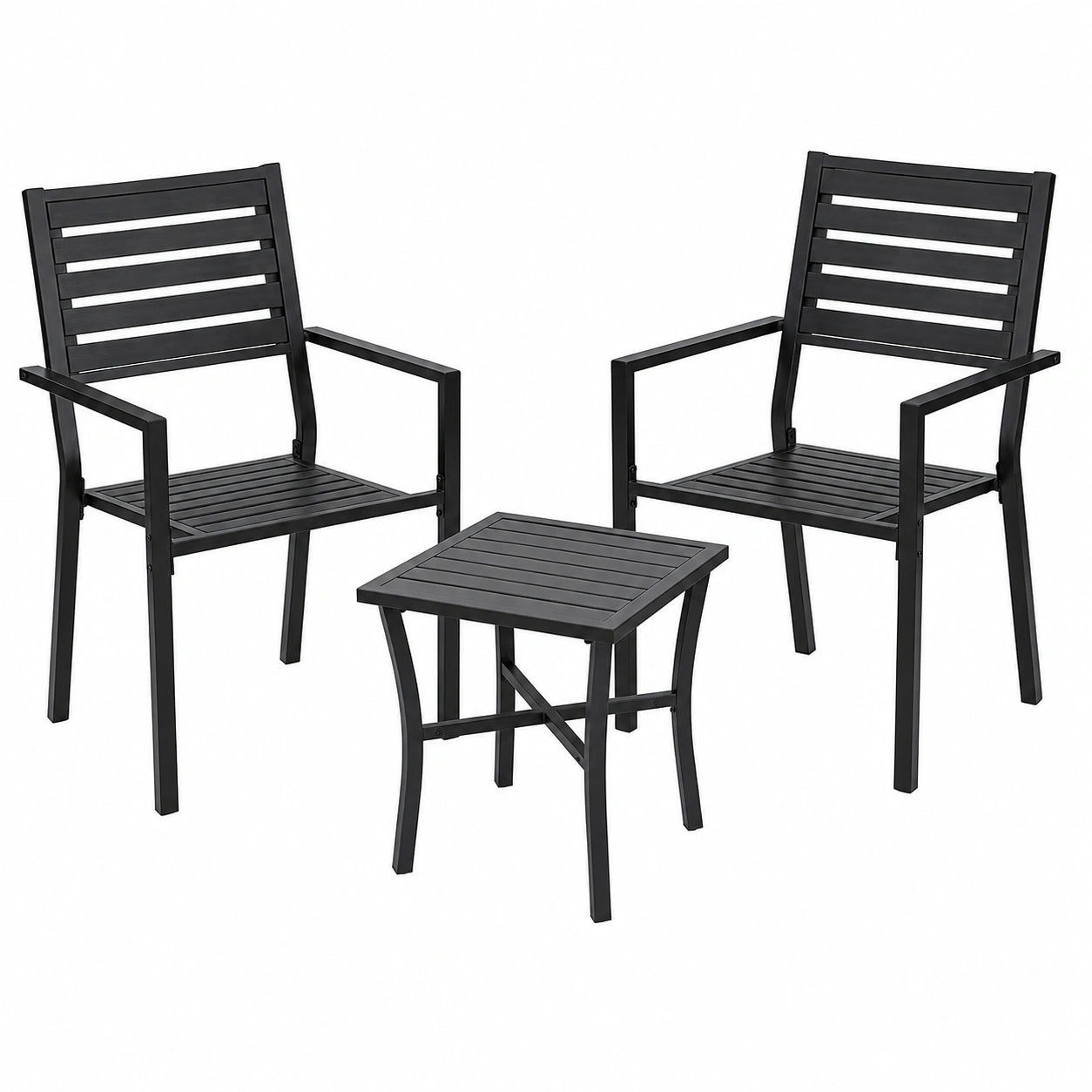 Ensemble de Bistro pour Extérieur avec Table et Chaises en Fonte