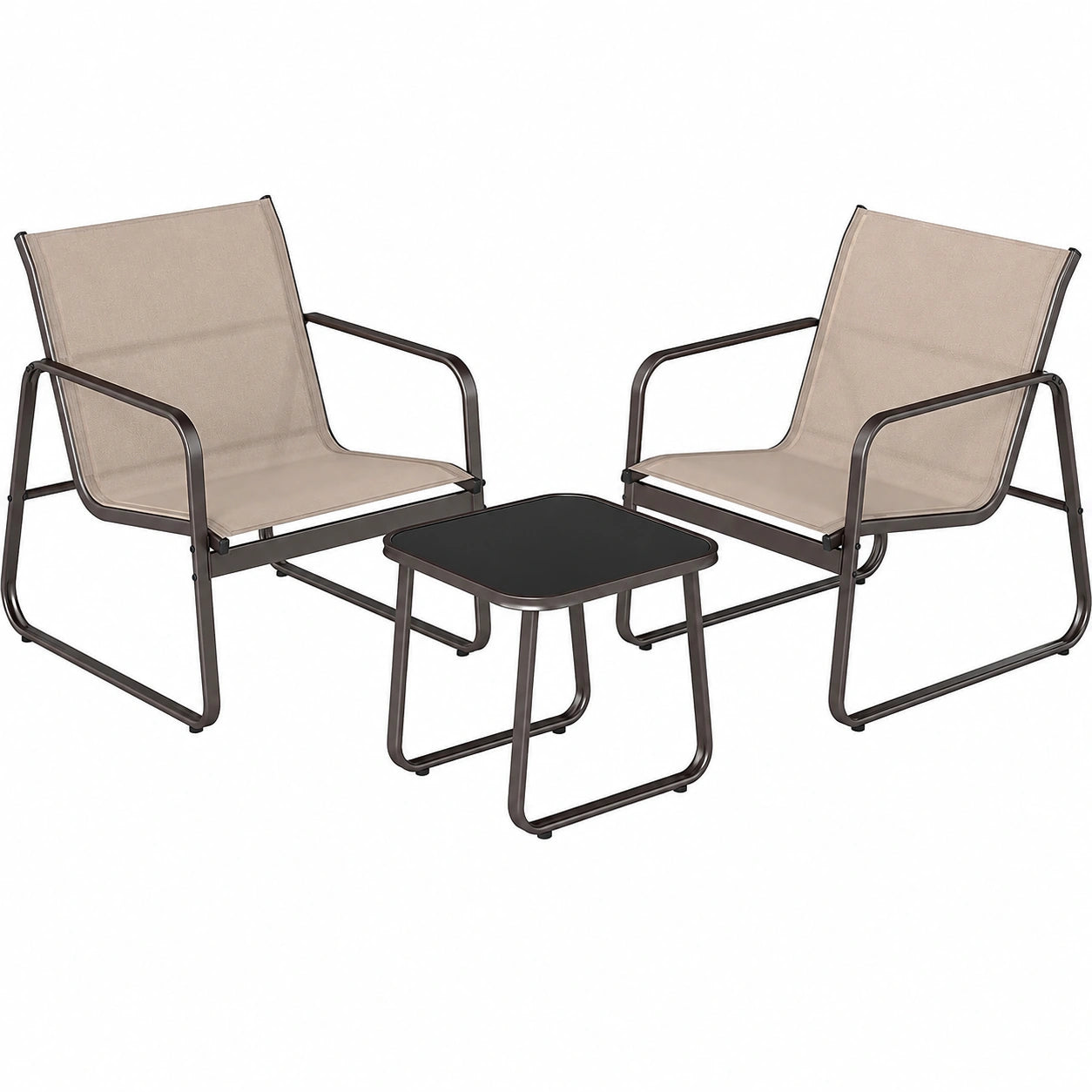 Ensemble de Salon de Jardin pour 2 Personnes avec Table et Fauteuils