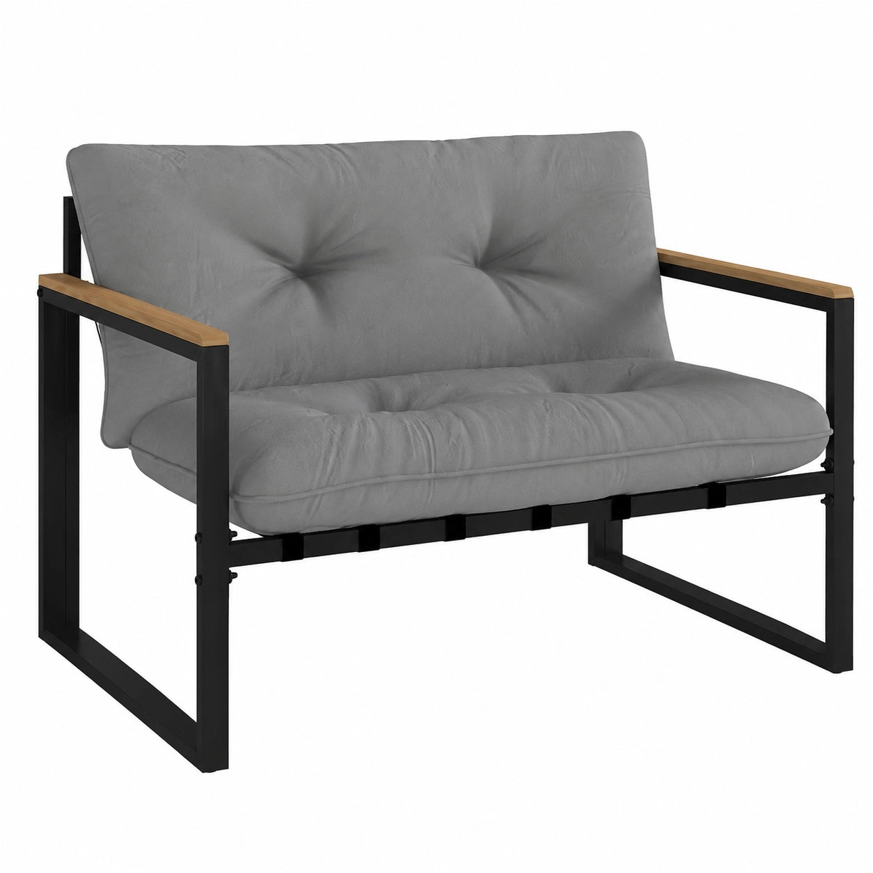 Ensemble de Salon de Jardin pour 4 Personnes avec Canapé, Fauteuils et Table en Verre