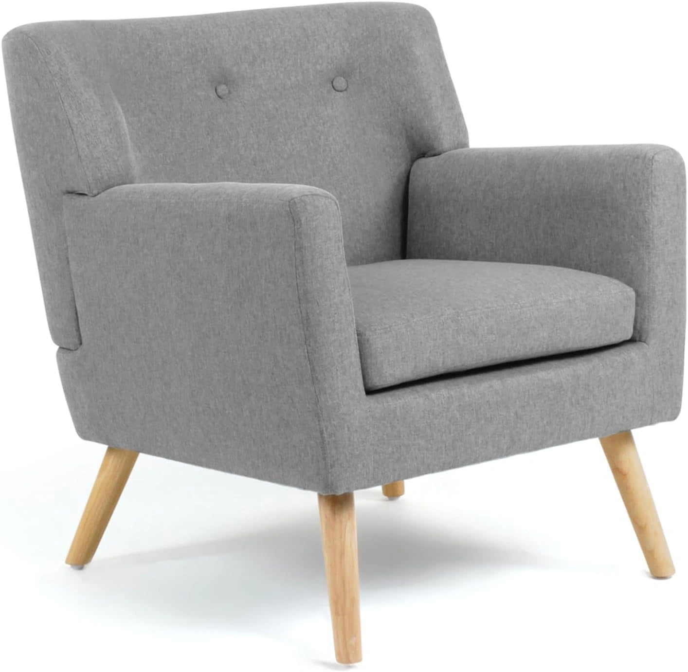 Fauteuil Scandinave Moderne en Tissu Gris