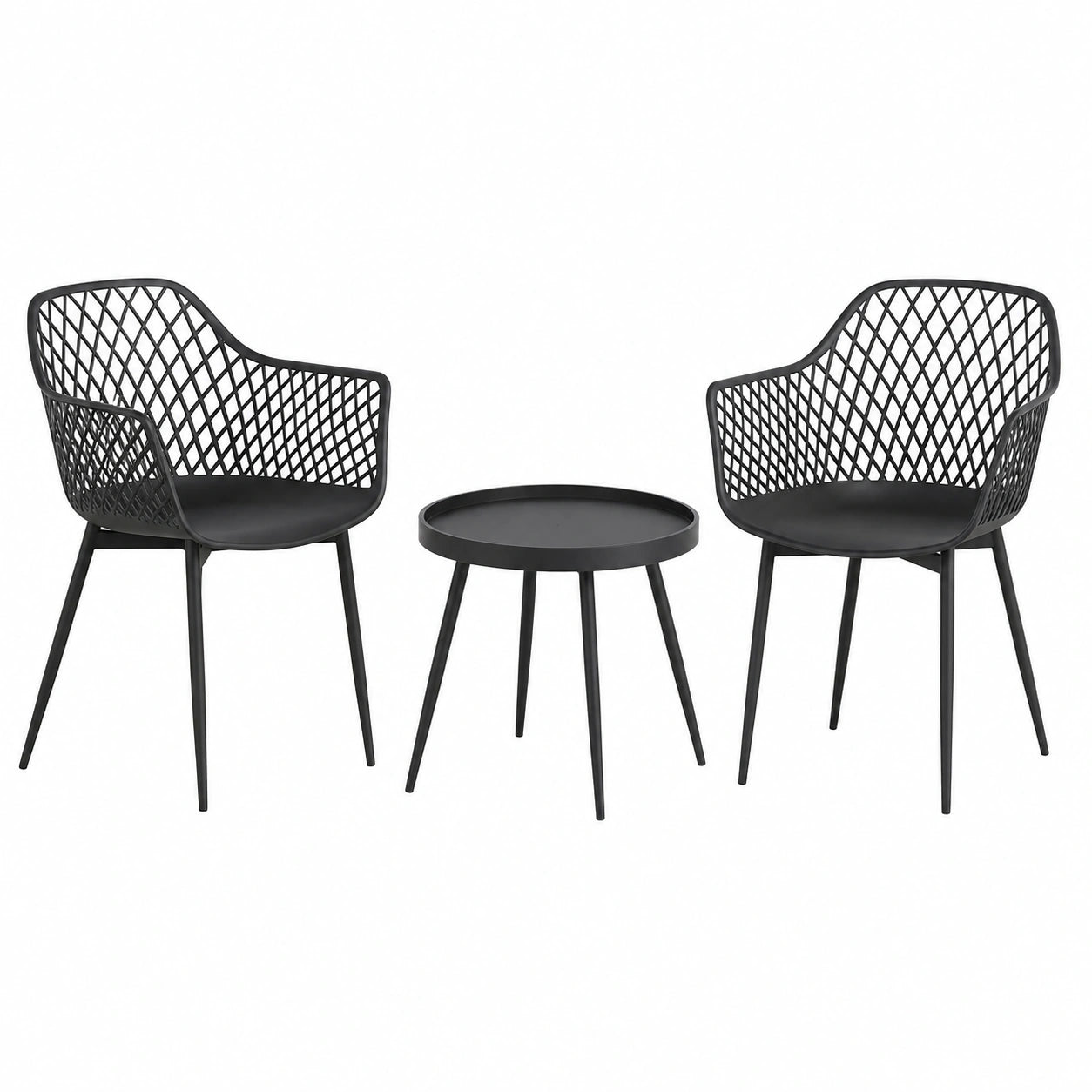 Ensemble de jardin 3 pièces en plastique pour balcon et terrasse
