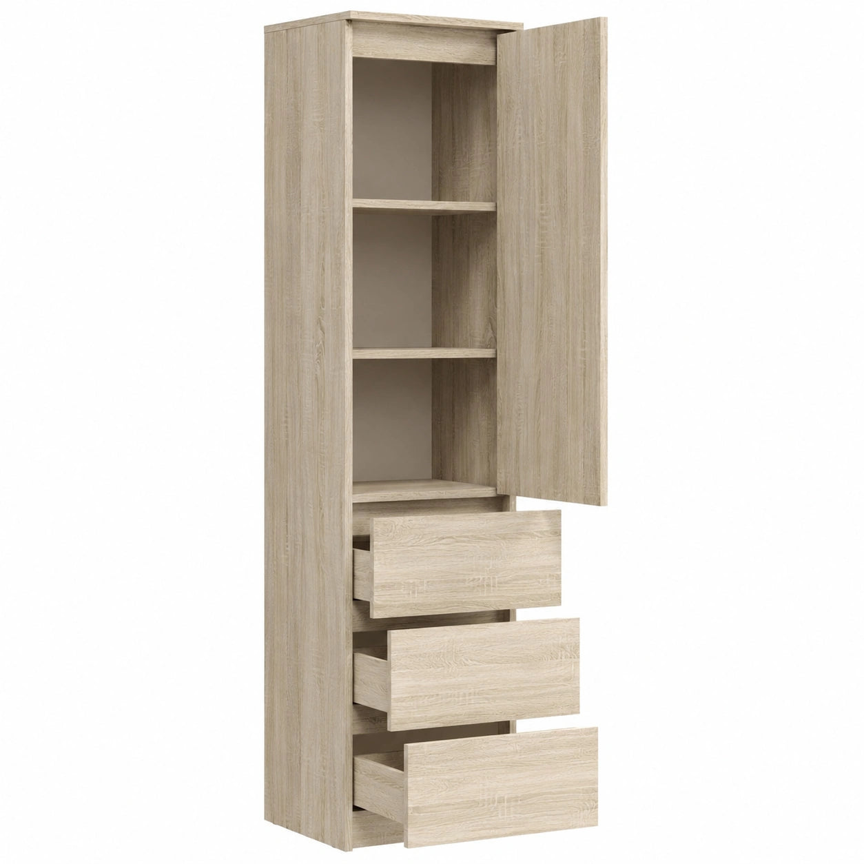 Armoire Polyvalente avec Étagères et Tiroirs, Meuble Compact pour Intérieur