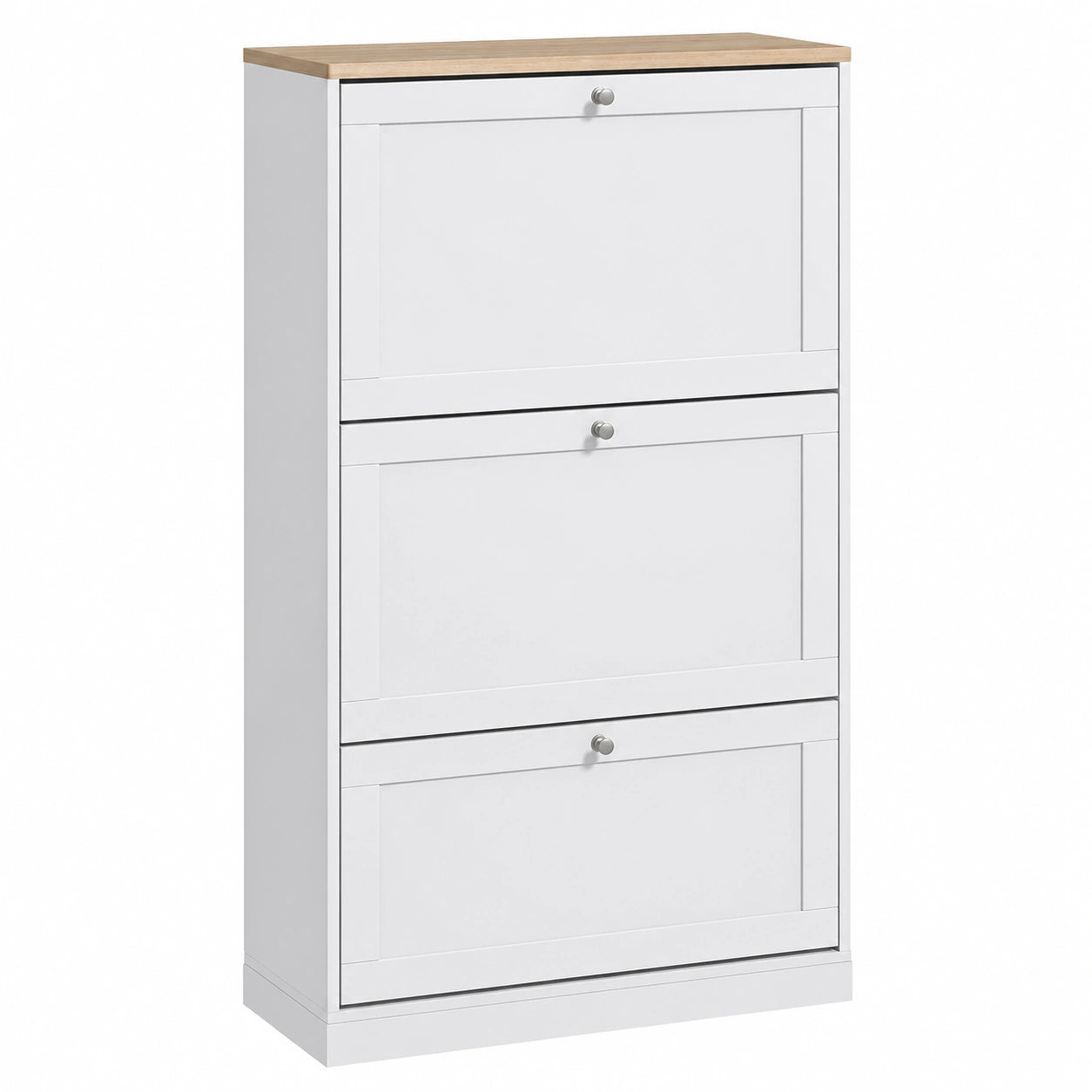 Armoire à Chaussures Moderne avec Tiroirs Rabattables et Étagères Réglables