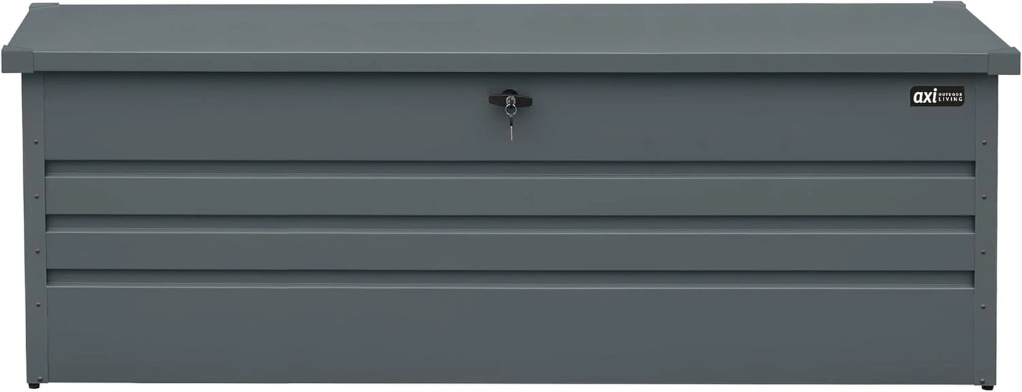 Coffre de Jardin en Métal AXI Miles 1000L Anthracite - Rangement Extérieur avec Serrure et Fond 185x82x75 cm