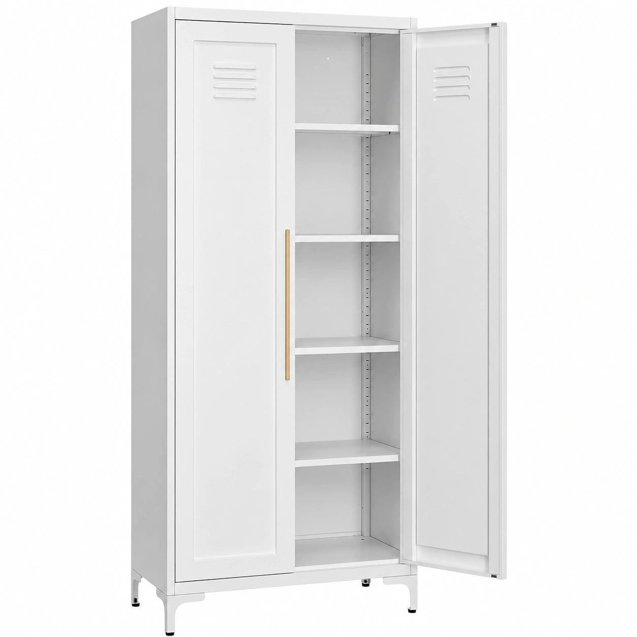 Armoire de Rangement Polyvalente avec Étagères Réglables et Pieds Métalliques