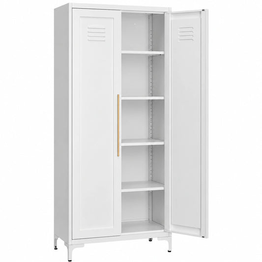 Armoire de Rangement Polyvalente avec Étagères Réglables et Pieds Métalliques