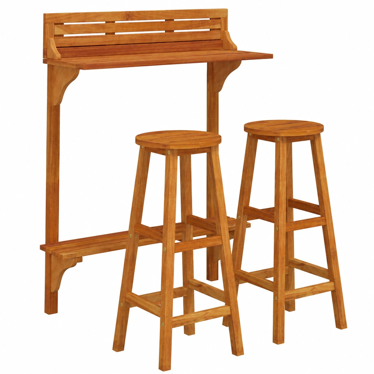 Ensemble de Bar de Jardin en Bois d'Acacia