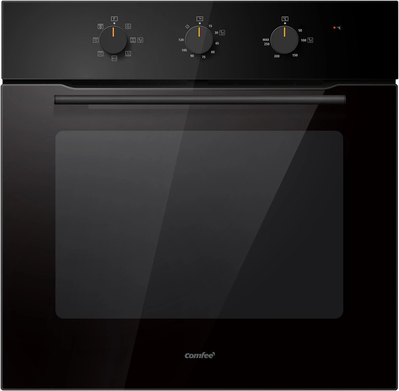 Four Encastrable Comfee' 60 cm 60L, 8 Fonctions, Air Chaud, Nettoyage Vapeur, Porte Amovible, Noir