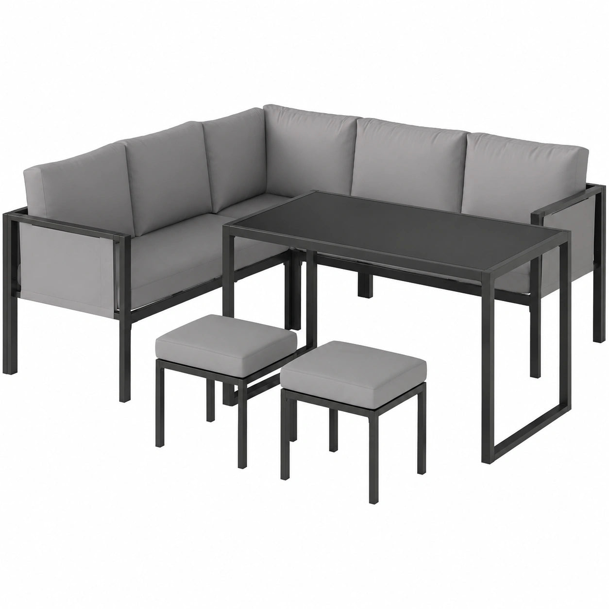 Ensemble de Salon d'Extérieur 6 Pièces avec Table Haute et Coussins