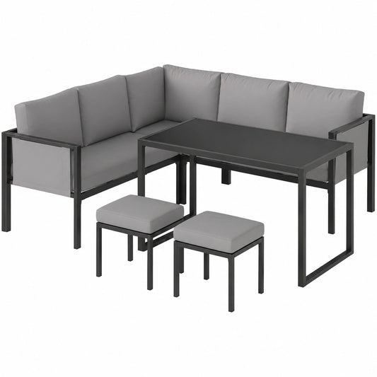 Ensemble de Salon d'Extérieur 6 Pièces avec Table Haute et Coussins