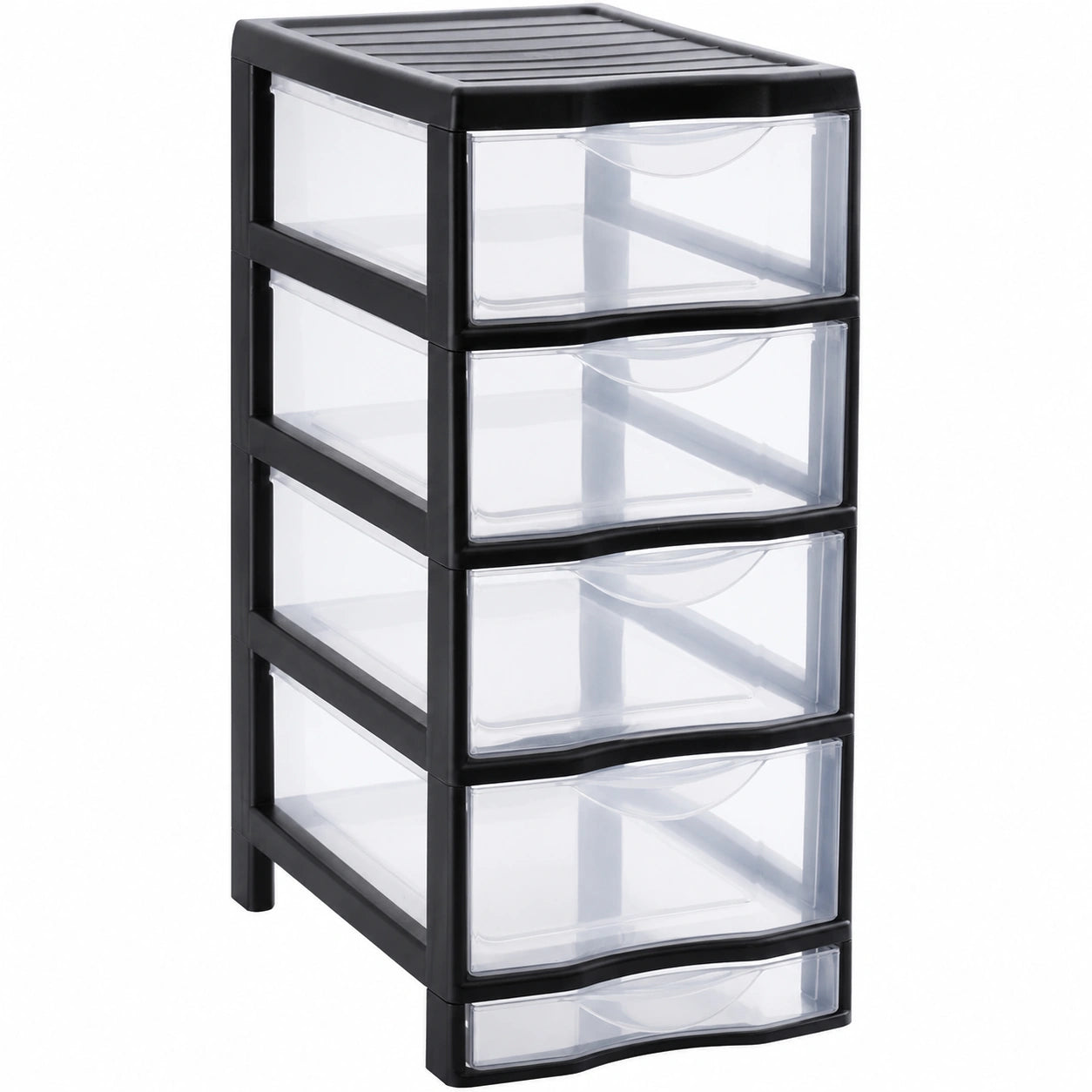 Tour de rangement plastique noir 5 tiroirs A4 pour bureau