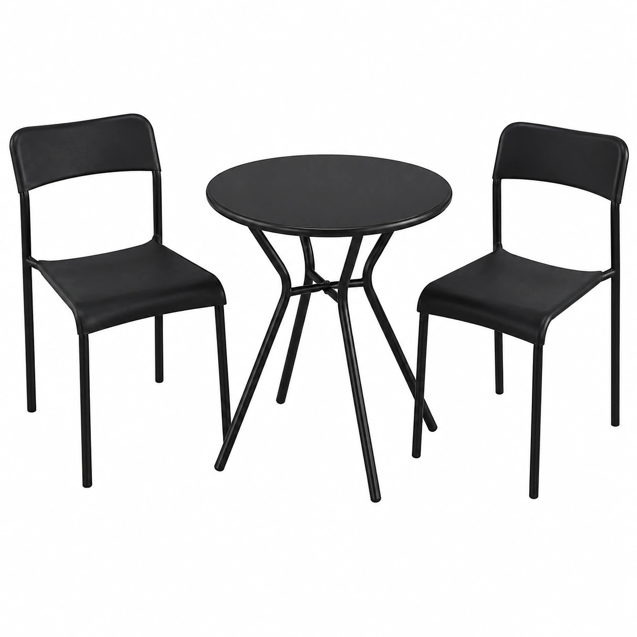 Ensemble bistro extérieur 2 places - Table et chaises en métal