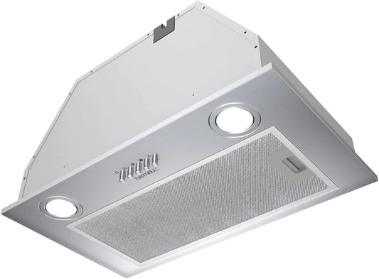 Hotte Aspirante Inox Encastrable 52cm, 3 Vitesses, 750m³/h, LED, Silencieuse