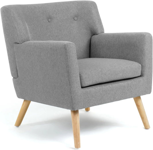 Fauteuil Scandinave Moderne en Tissu Gris