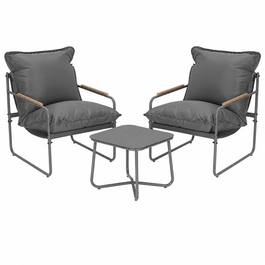 Ensemble de Jardin Extérieur 3 Pièces avec Table et Chaises