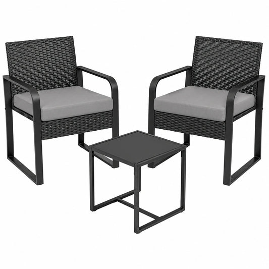 Ensemble de Meubles de Jardin en Rotin pour Balcon ou Terrasse