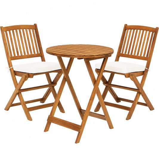 Ensemble de Jardin en Bois d'Acacia pour Terrasse et Balcon