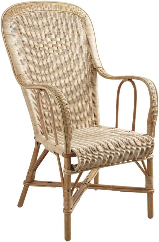 Fauteuil en Rotin Naturel avec Dossier Haut - Confort et Élégance