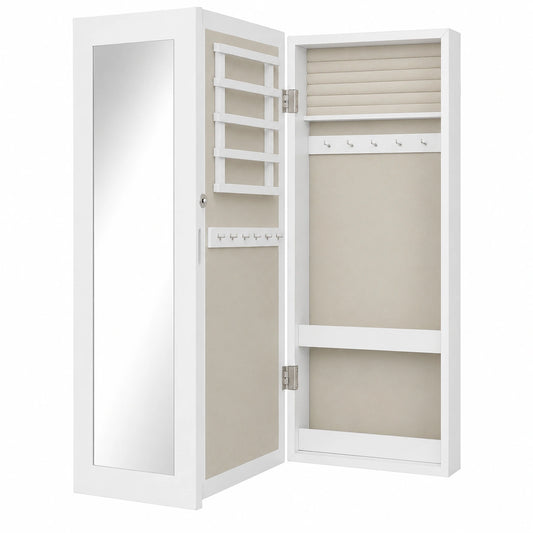 Armoire murale à bijoux avec miroir et rangement verrouillable